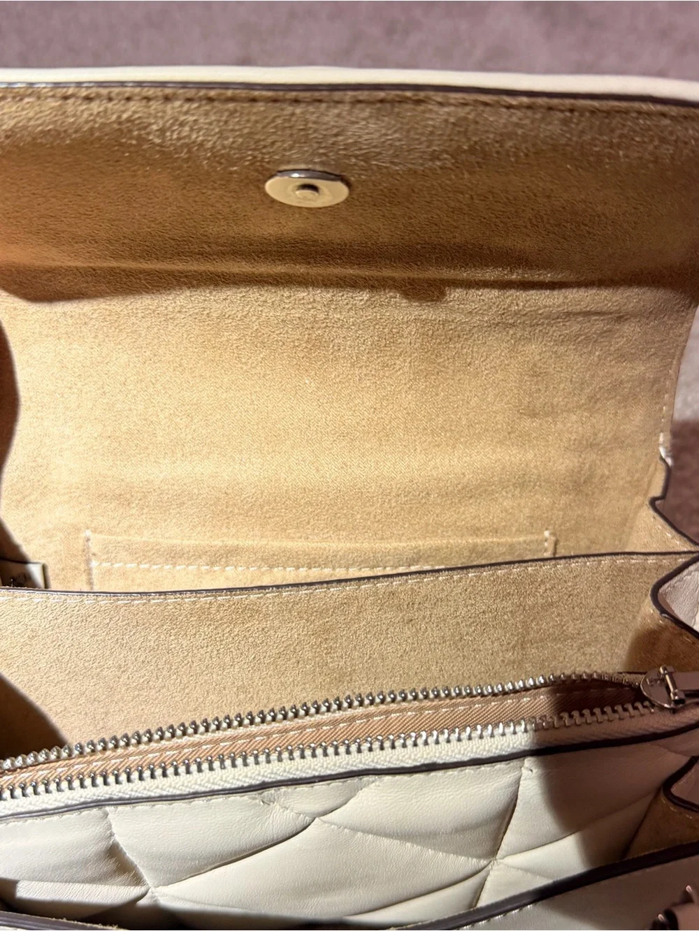 Coach Studio Baguette Quilted Leather Crossbody Bag Chalk Cream CJ526